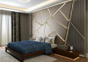 Schlafzimmer Decken Design Wände Mit Stein Und Indirekter Beleuchtung Dekoriert