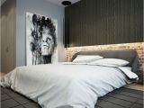 Schlafzimmer Spiegel Modern Schlafzimmer In Grau Kunstvolles Wandbild Und Led