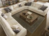 Sectional sofa Design Your Own Lionel White Cotton Fabric Down Filled U Shaped Sectional by