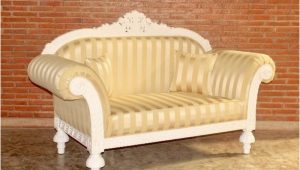 Sofa Design and Color Barock sofa 2 Sitzer Queenera Rz In Weiß Mit Gestreiftem Stoffbezug