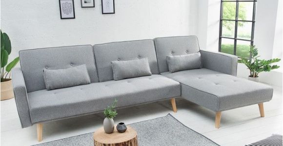 Sofa Design Types Modernes Ecksofa nordic 265cm Hellgrau Scandinavian Design