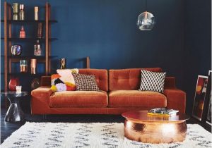 Sofa Design Uk Hendricks orange Velvet 3 Seater sofa In 2020