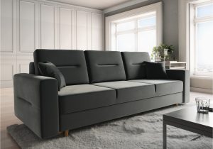 Stoff sofa Kinder sofa 3 Sitzer Belmira Mit Schlaffunktion Grau