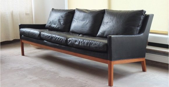 Teak Wood sofa Design Images Danish Design Ledersofa Schwarzes Leder Teak 60er Midcentury