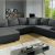 Teppich sofa U form Wohnlandschaft U form Nikos Schwarz Grau Ottomane Links