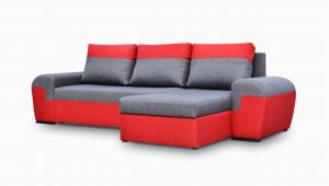 Test Schlafsofa Ecksofa sofa Paros Mit Schlaffunktion Rot Grau Ottomane Rechts