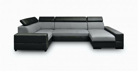 U-form sofa Mit Schlaffunktion Wohnlandschaft U form Alexia Schwarz Grau Ottomane Rechts