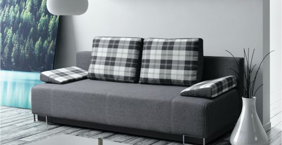 Vidaxl 2-sitzer sofa Stoff Dunkelgrau sofa 2 Sitzer Leros Mit Schlaffunktion Grau Karo