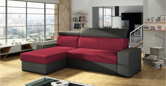 Weicher Stoff sofa Ecksofa sofa Marios Mit Schlaffunktion Grau Weinrot Ottomane Links