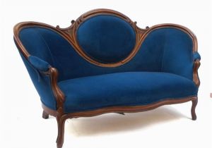 Wohnzimmer Antikes sofa 19th Century Antique Victorian sofa Blue Upholstery Loveseat